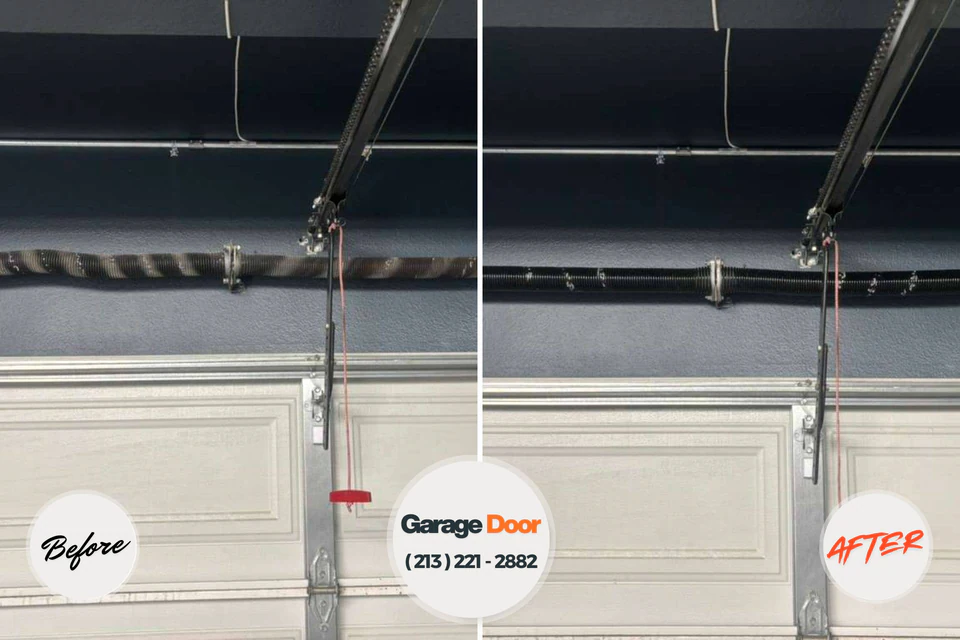 Before and after: garage door installation Avery Creek, NC